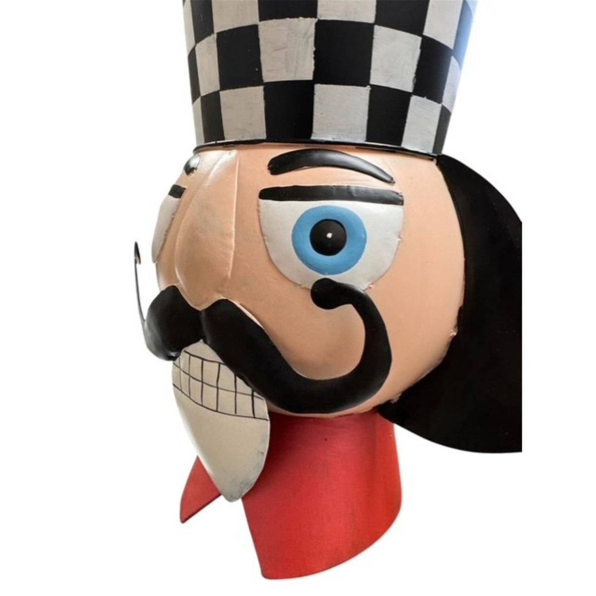 Checkered Hat Nutcracker Ornament Metal 14.5"