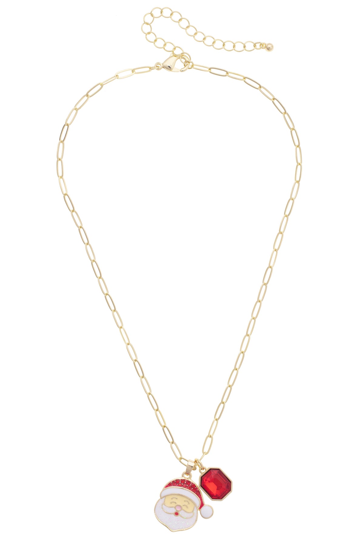 Very Merry Santa Paperclip Necklace in Red