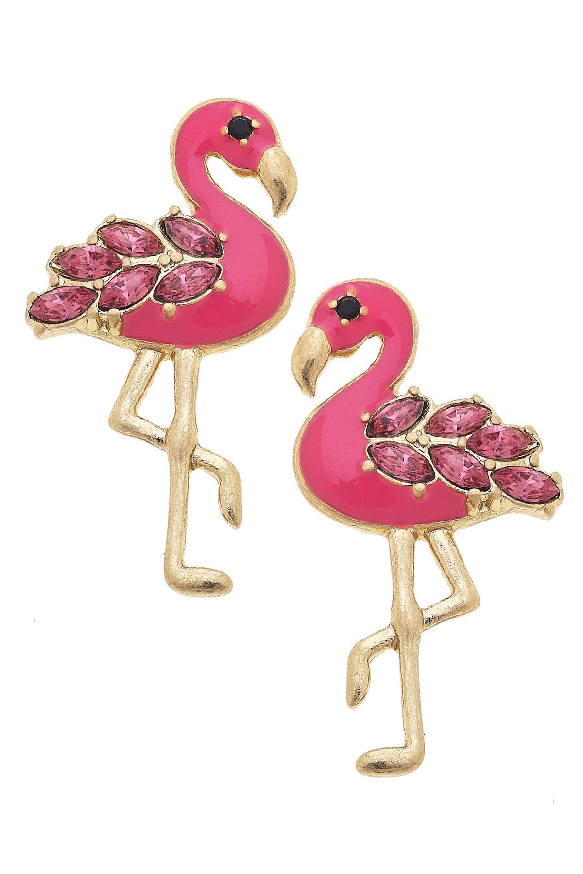 Lima Pave Flamingo Stud Earrings in Pink