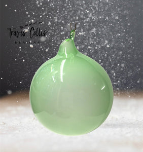 4.7" Light Green Bubblegum Glass Ball Ornament