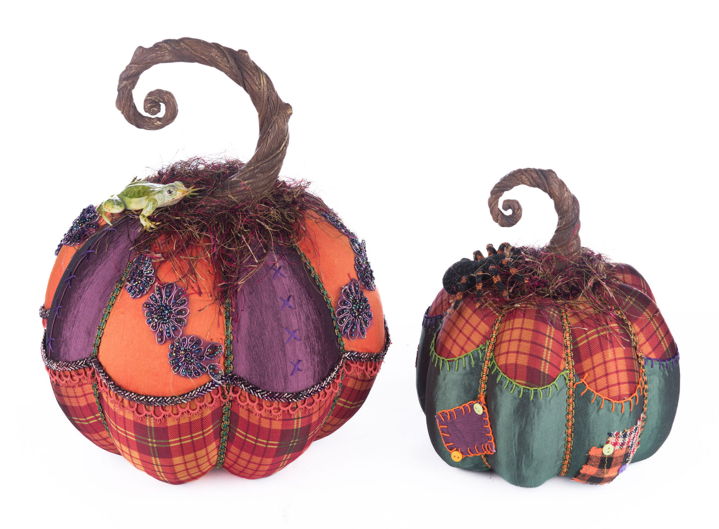 Katherine's Collection Broomstick Acres Pumpkins Set of 2