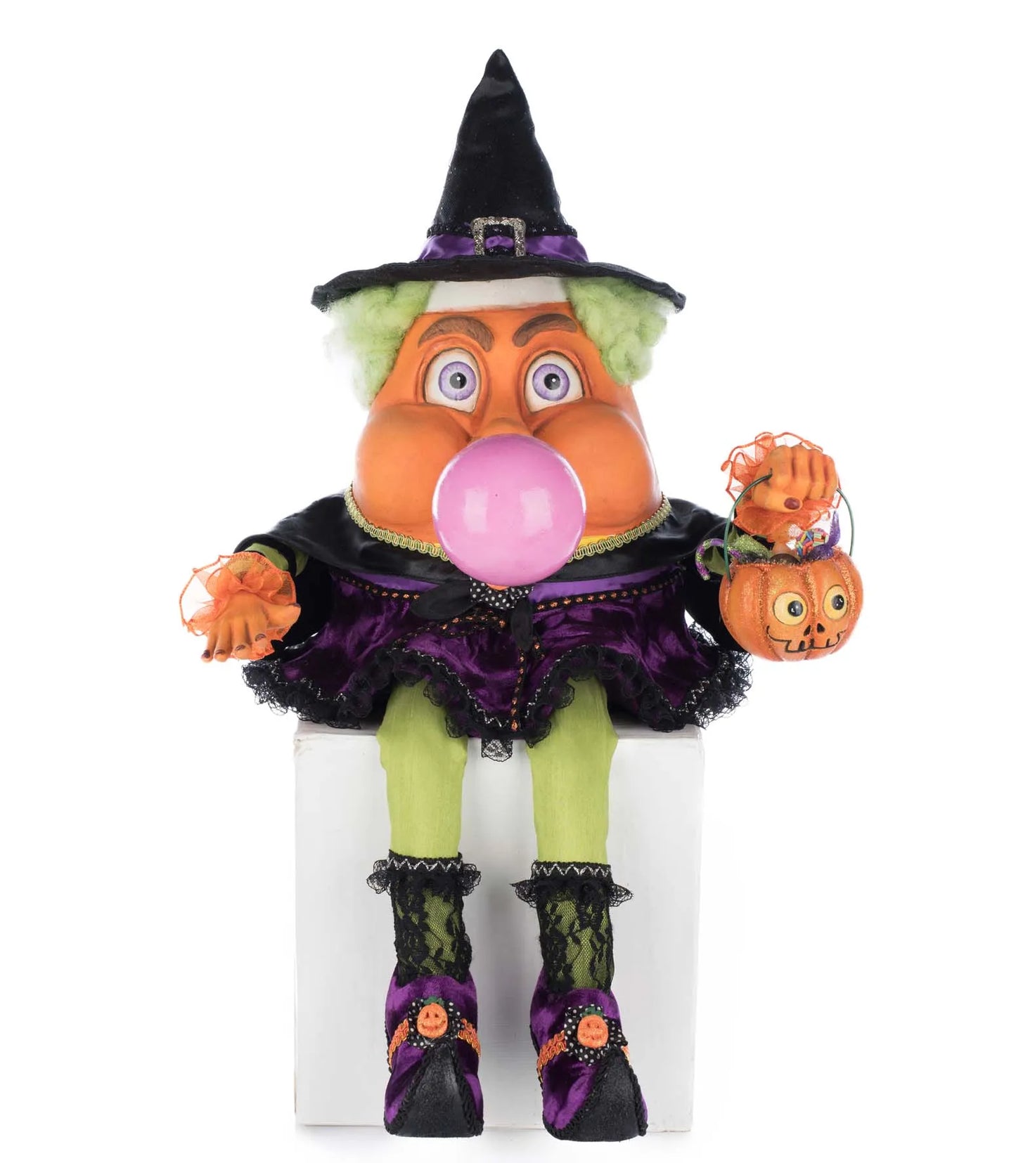 Katherine's Collection Bubbles the Witch Candy Corn Ledge Sitter