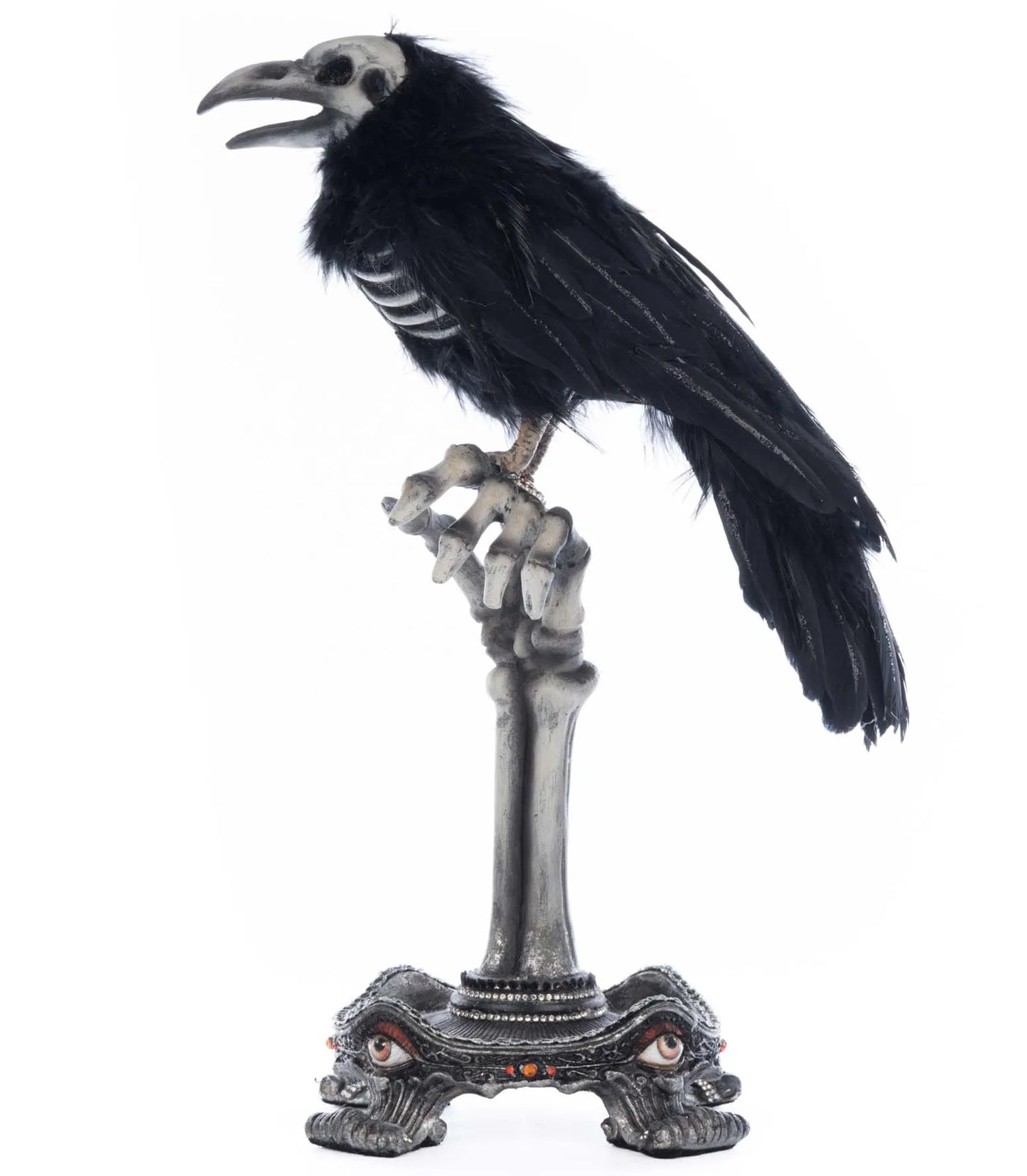 Katherine's Collection Crow on Skeleton Hand Perch