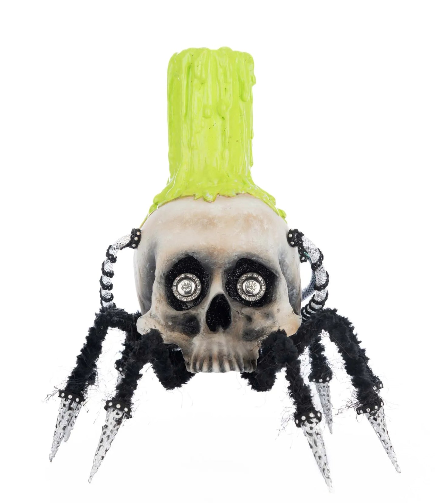 Katherine's Collection Chaotic Spider Skull Candle Holder