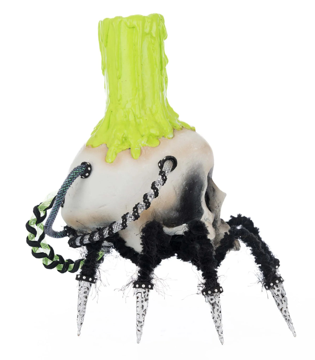 Katherine's Collection Chaotic Spider Skull Candle Holder