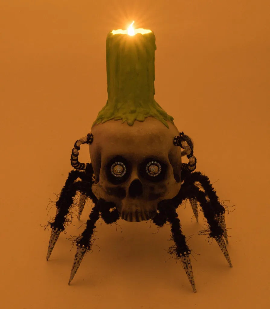 Katherine's Collection Chaotic Spider Skull Candle Holder