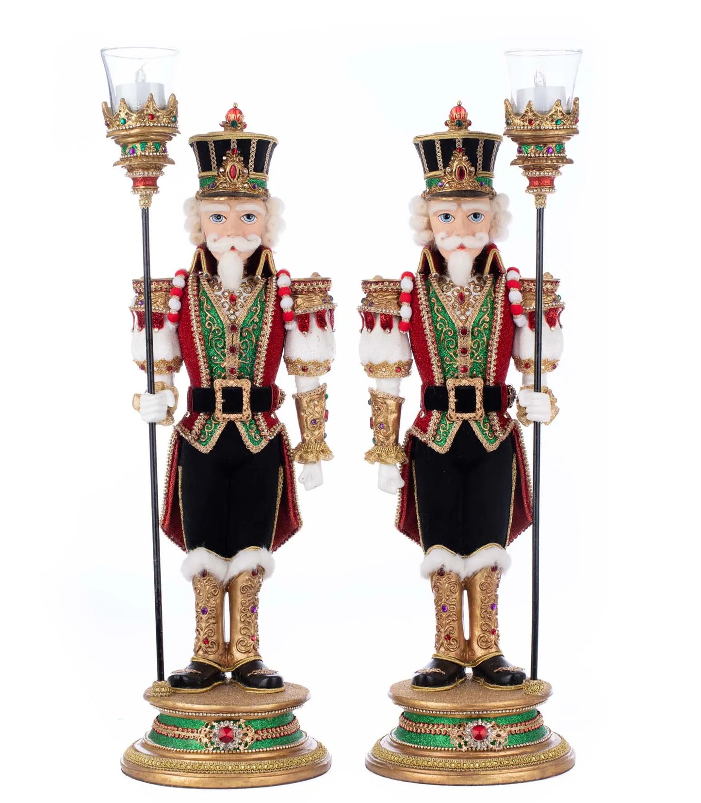 Katherine's Collection Christmas Ball Nutcracker Votive Set of 2
