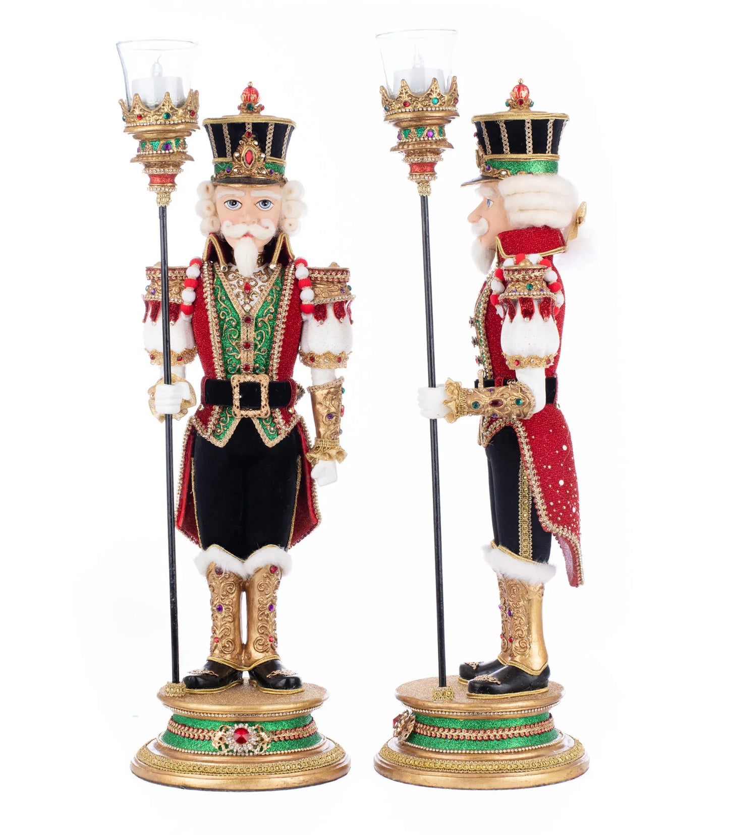 Katherine's Collection Christmas Ball Nutcracker Votive Set of 2