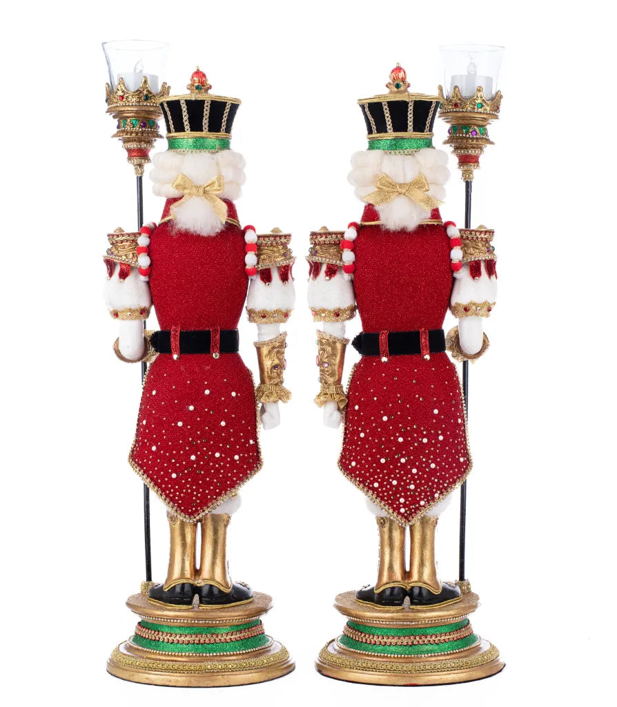 Katherine's Collection Christmas Ball Nutcracker Votive Set of 2