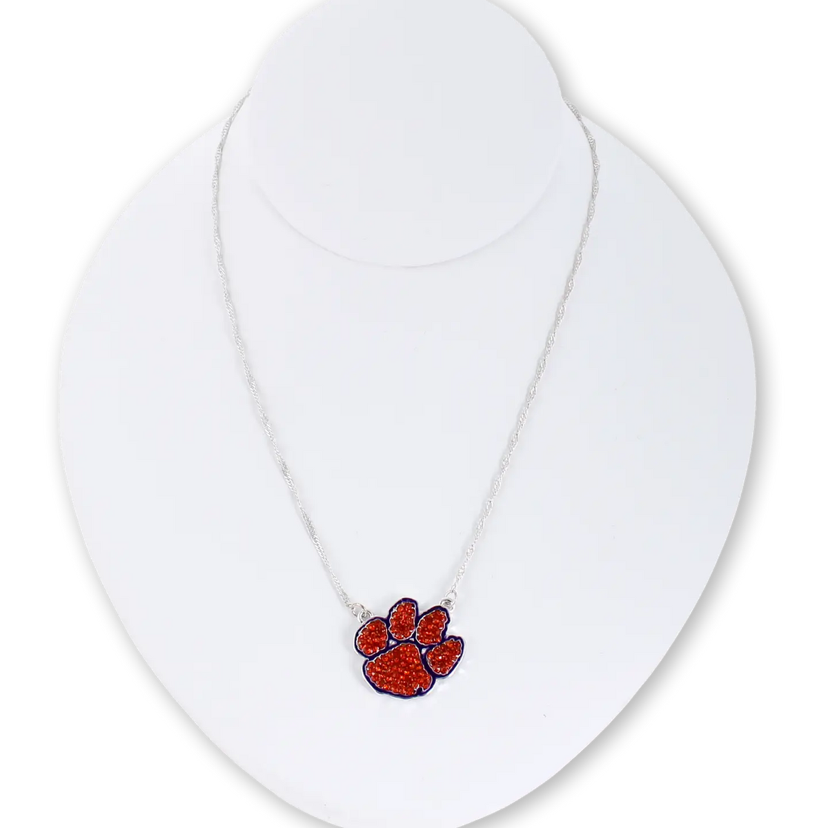 Clemson Tigers Crystal Logo Necklace
