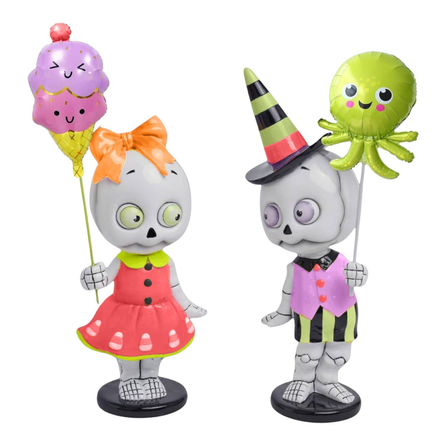Set of 2 Summerween Ghost Kids w/Balloons Display