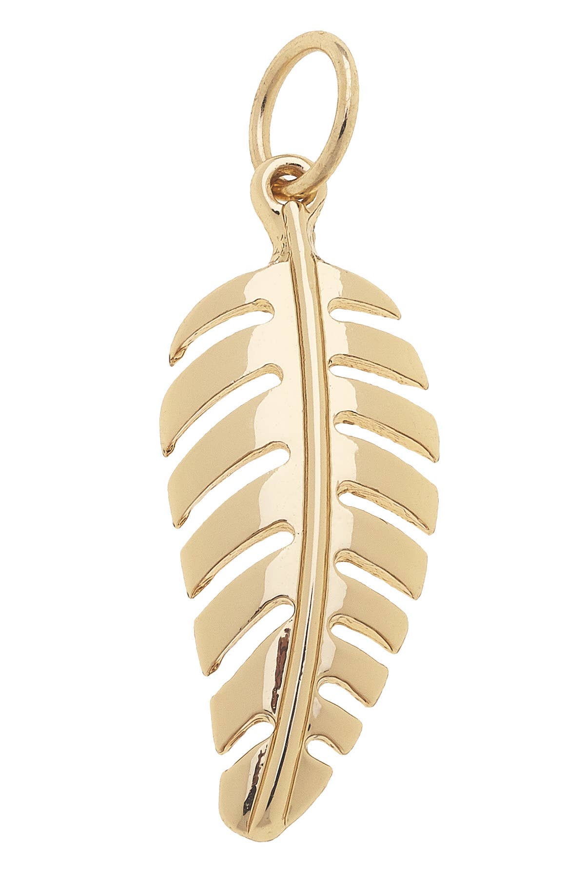 Palm Leaf Charm in Shiny Gold