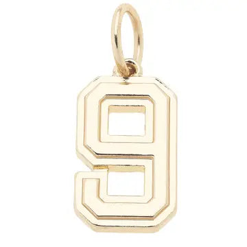 Number Charm in Shiny Gold