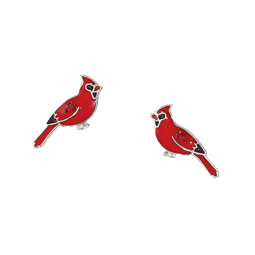 Earrings-Red Cardinals Post