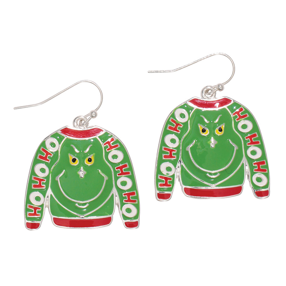 Earrings-HOHOHO Grinch Sweater