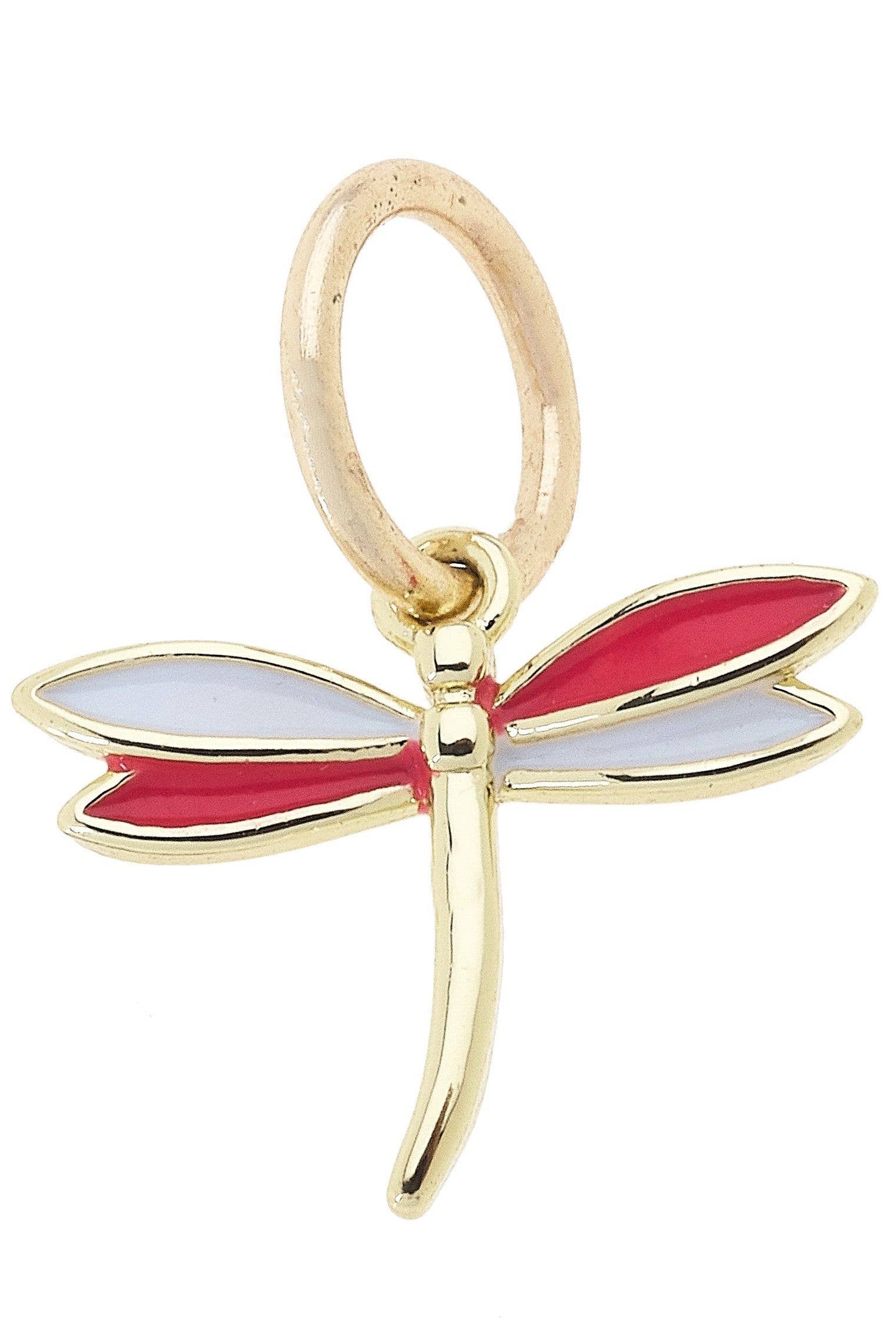 Dragonfly Charm in Shiny Gold