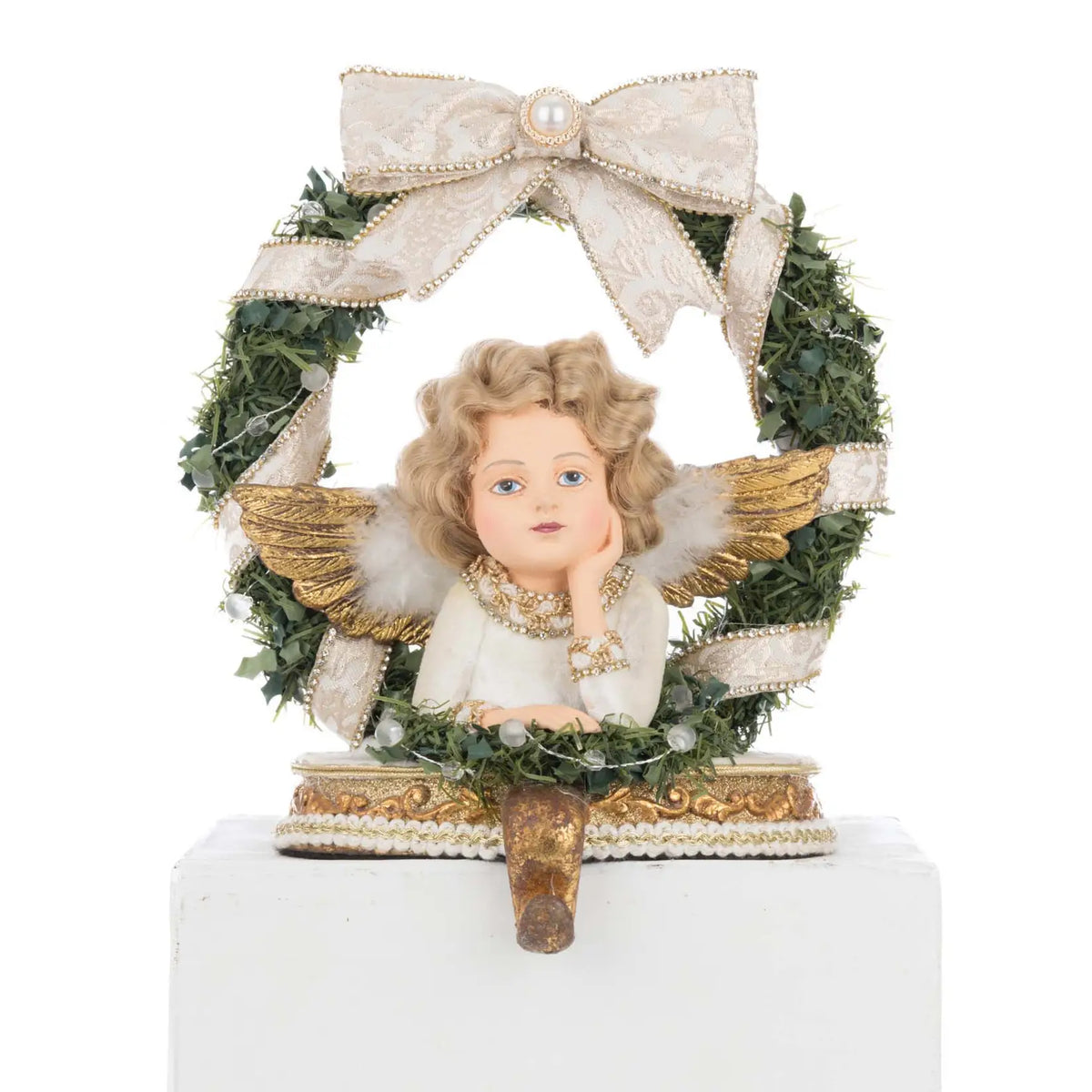 Bells of Brilliance Angel Stocking Holder by Katherine's Collection