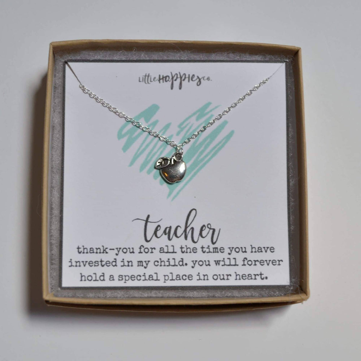Apple necklace, Christmas Gift for teacher, Teacher gifts, Gift for teacher, Gift for Teacher, Teacher Gift