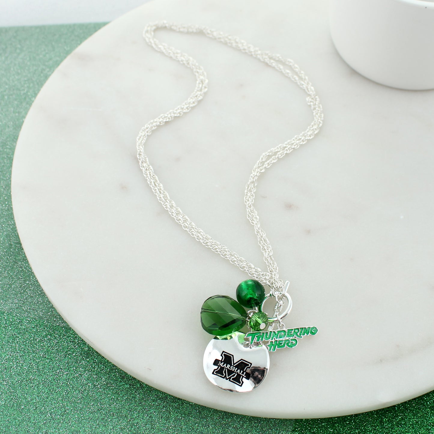 Marshall Logo Cluster Convertible Necklace 18 - 36”