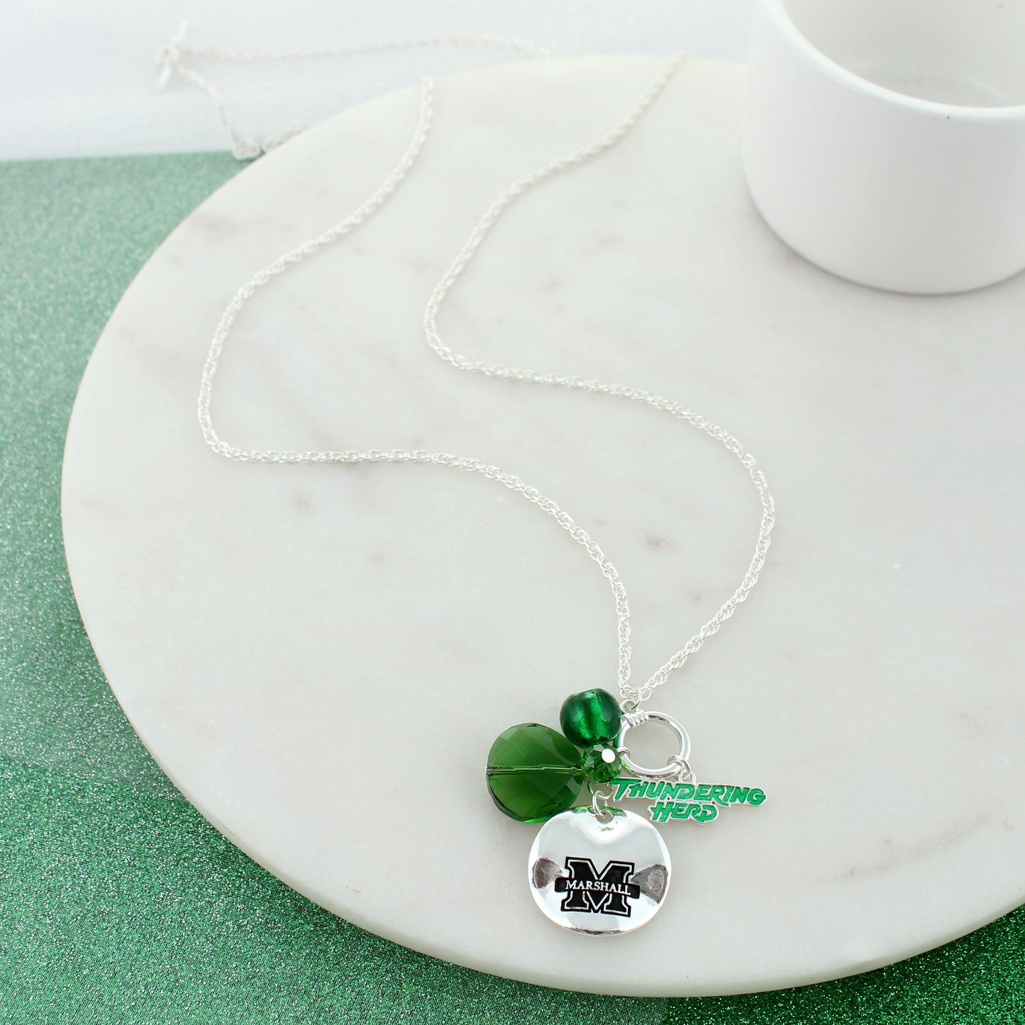Marshall Logo Cluster Convertible Necklace 18 - 36”
