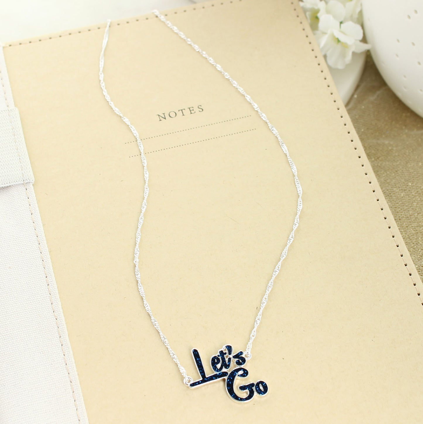 West Virginia Slogan Necklace "Let's Go"