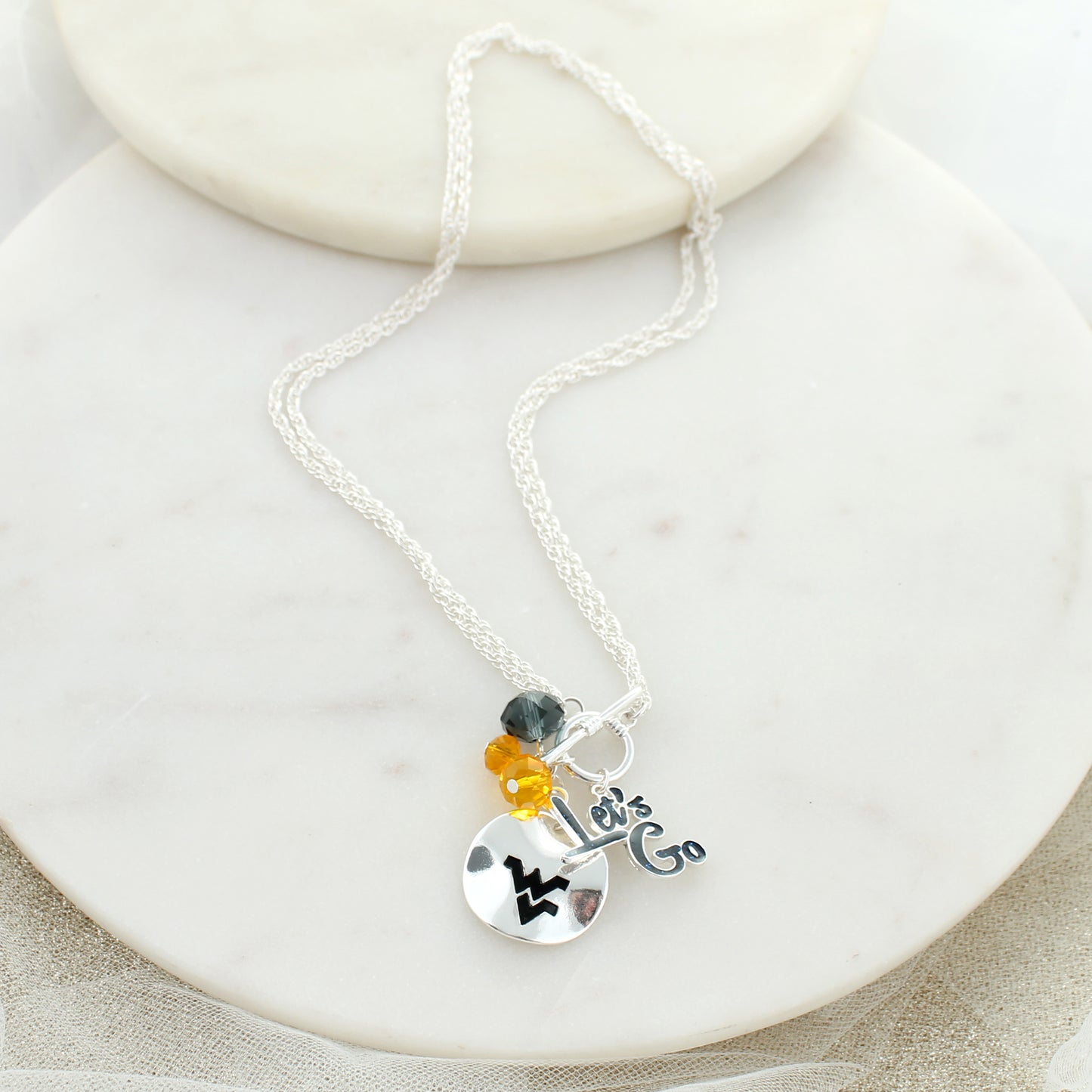 West Virginia Logo Cluster Convertible Necklace