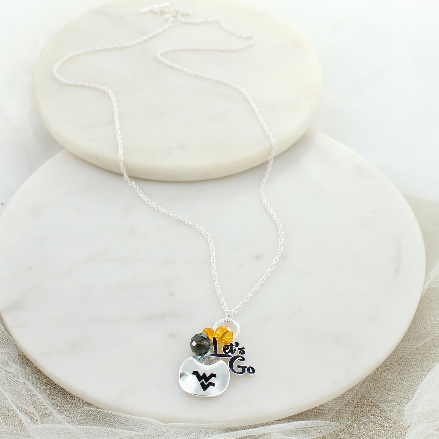 West Virginia Logo Cluster Convertible Necklace