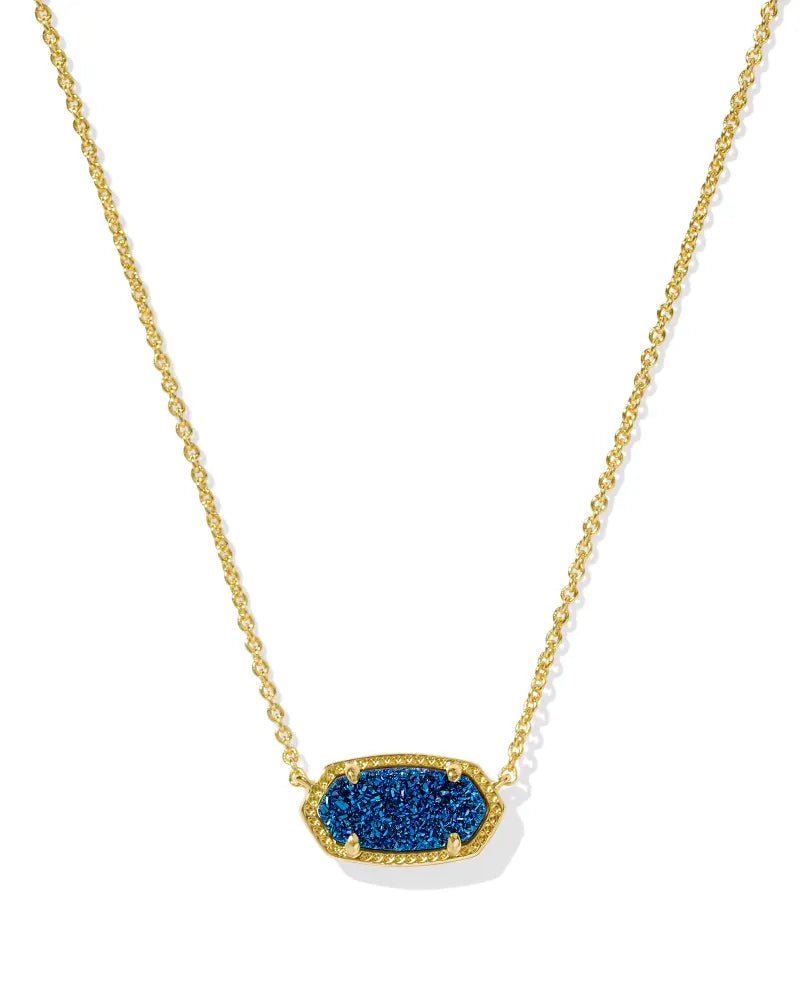 ELISA NECKLACE GOLD BLUE DRUSY