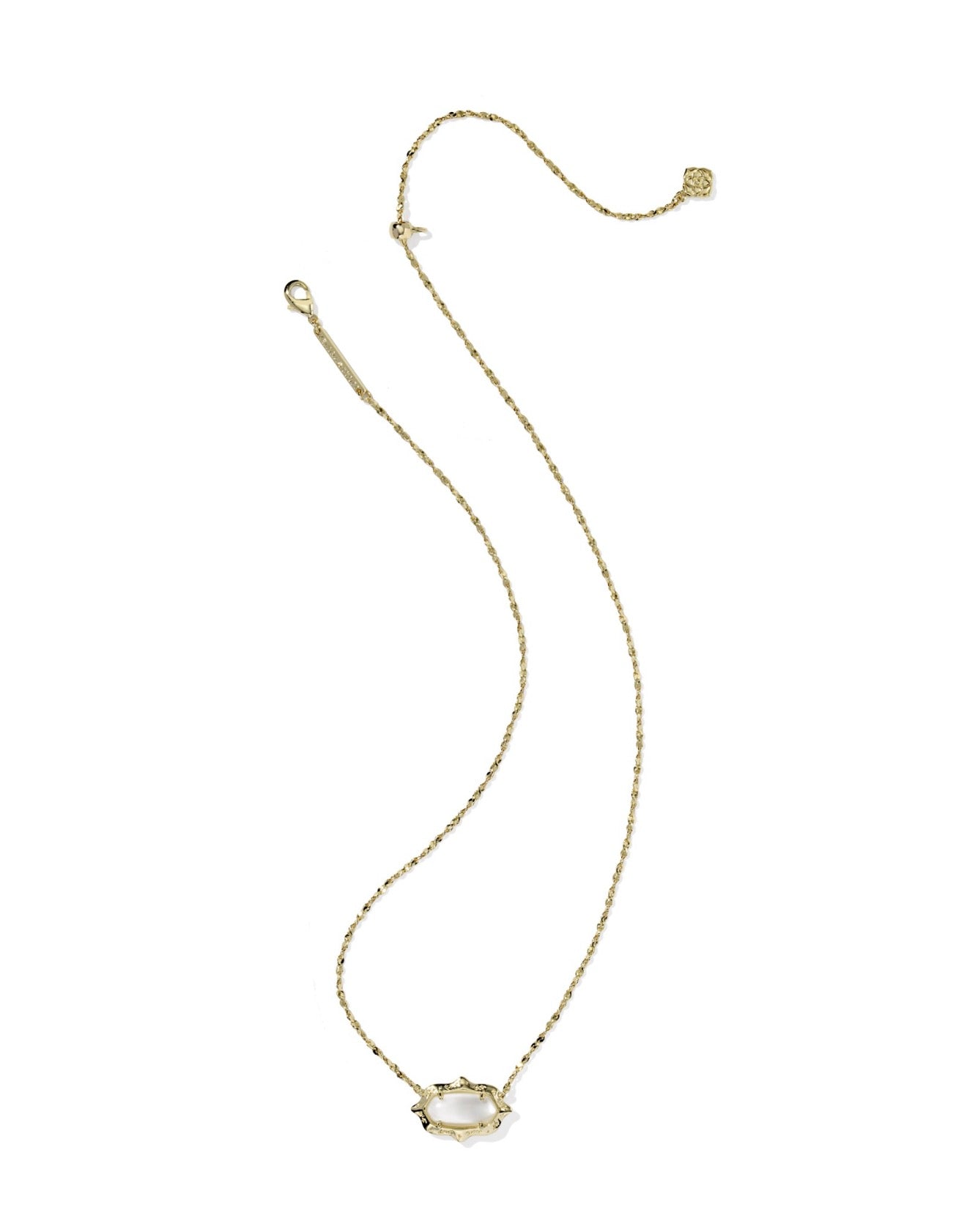 ELISA SCALLOP FRAME SHORT PENDANT NECKLACE GOLD NATURAL MOTHER OF PEARL