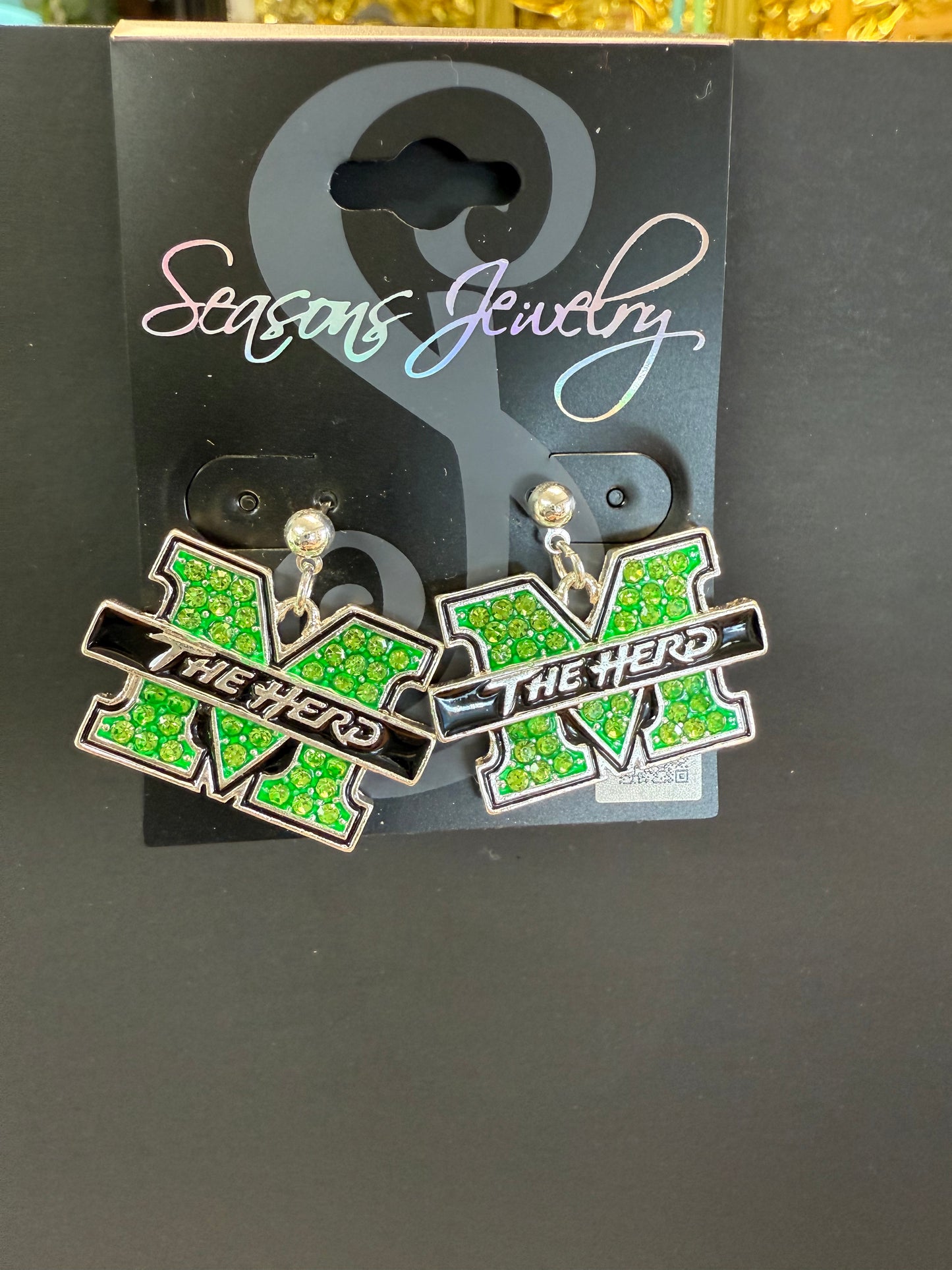 Marshall Crystal Logo Earrings