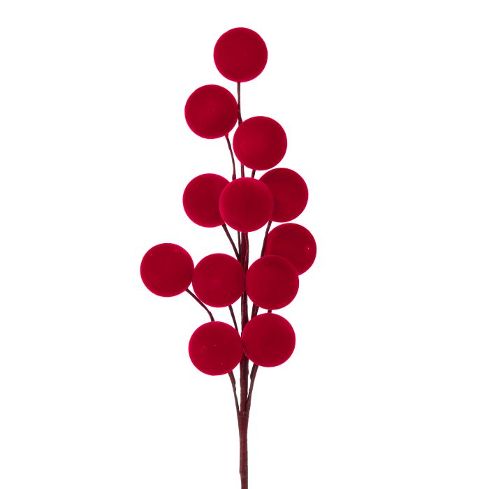24" FLOCKED LARGE BERRY SPRAY