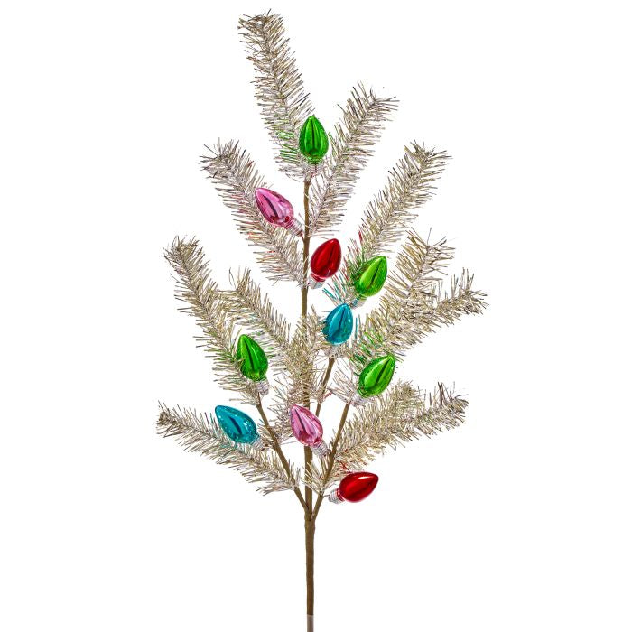 32" VINTAGE TINSEL BULB SPRAY