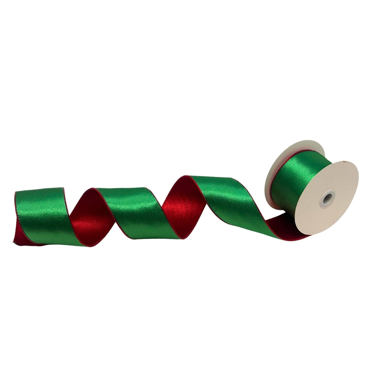 Red/Green Reversible Satin Ribbon 2.5" x 10yd