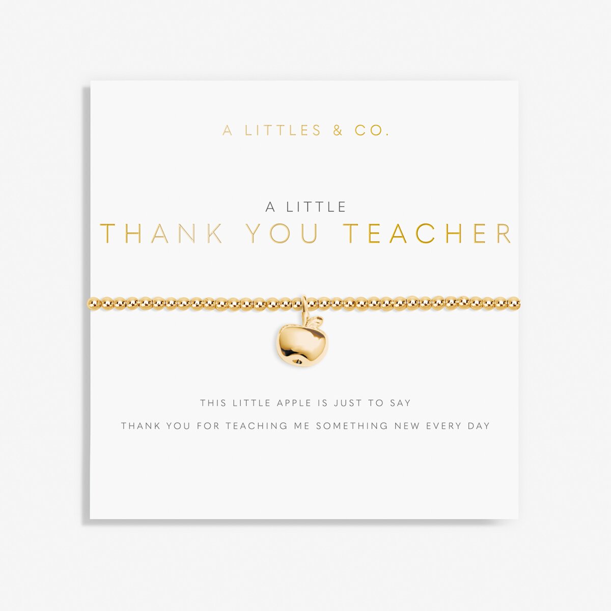 A Little 'Thank You Teacher' Bracelet Gold