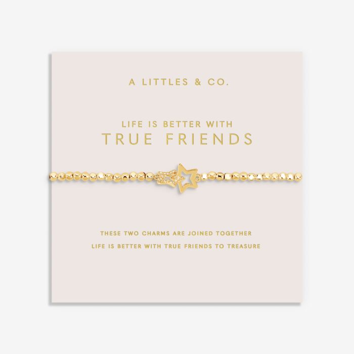 Forever Yours 'Life Is Better With True Friends' Bracelet In Gold-Tone Plating