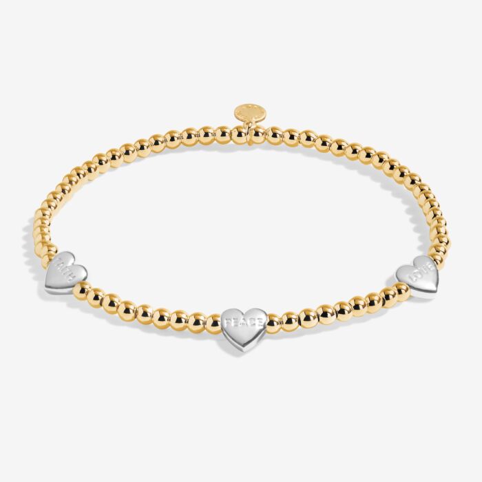 A Little 'Faith, Peace, Love' Bracelet In Silver And Gold-Tone Plating