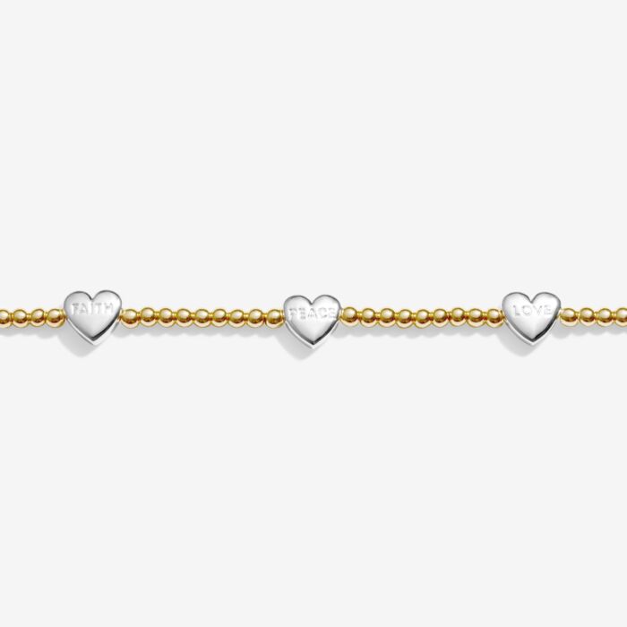 A Little 'Faith, Peace, Love' Bracelet In Silver And Gold-Tone Plating