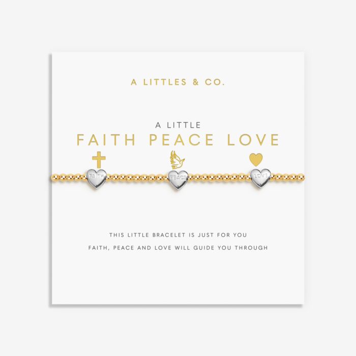 A Little 'Faith, Peace, Love' Bracelet In Silver And Gold-Tone Plating