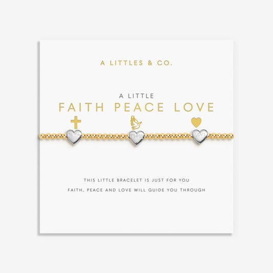 A Little 'Faith, Peace, Love' Bracelet In Silver And Gold-Tone Plating