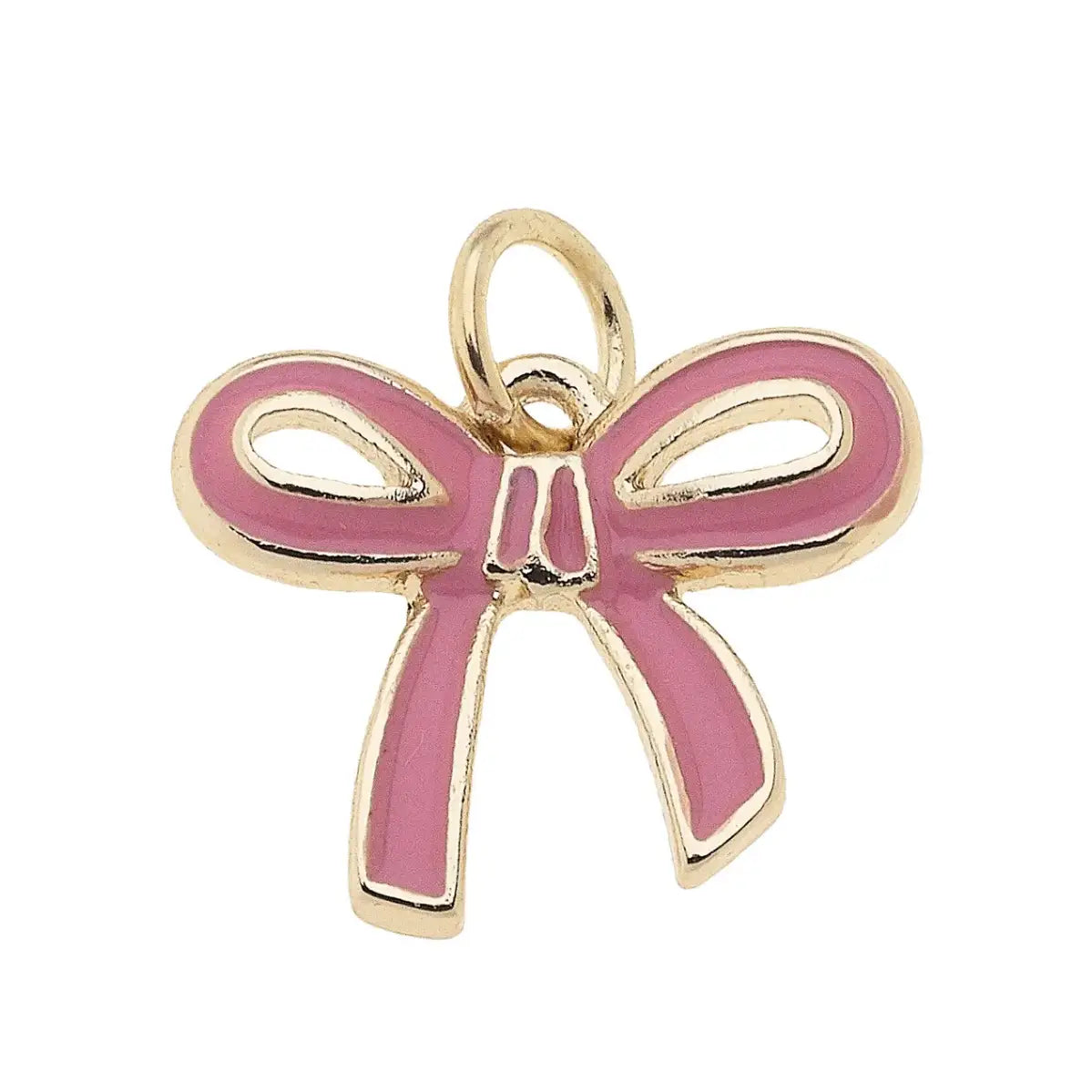 Enamel Bow Charm in Light Pink