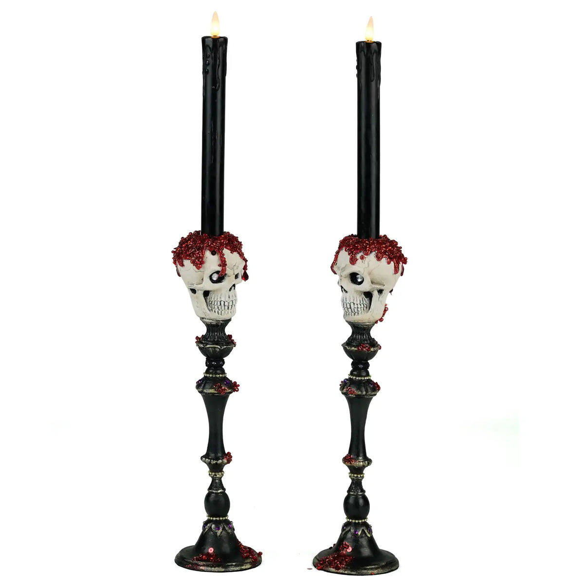 Skull Candlesticks Set of 2
