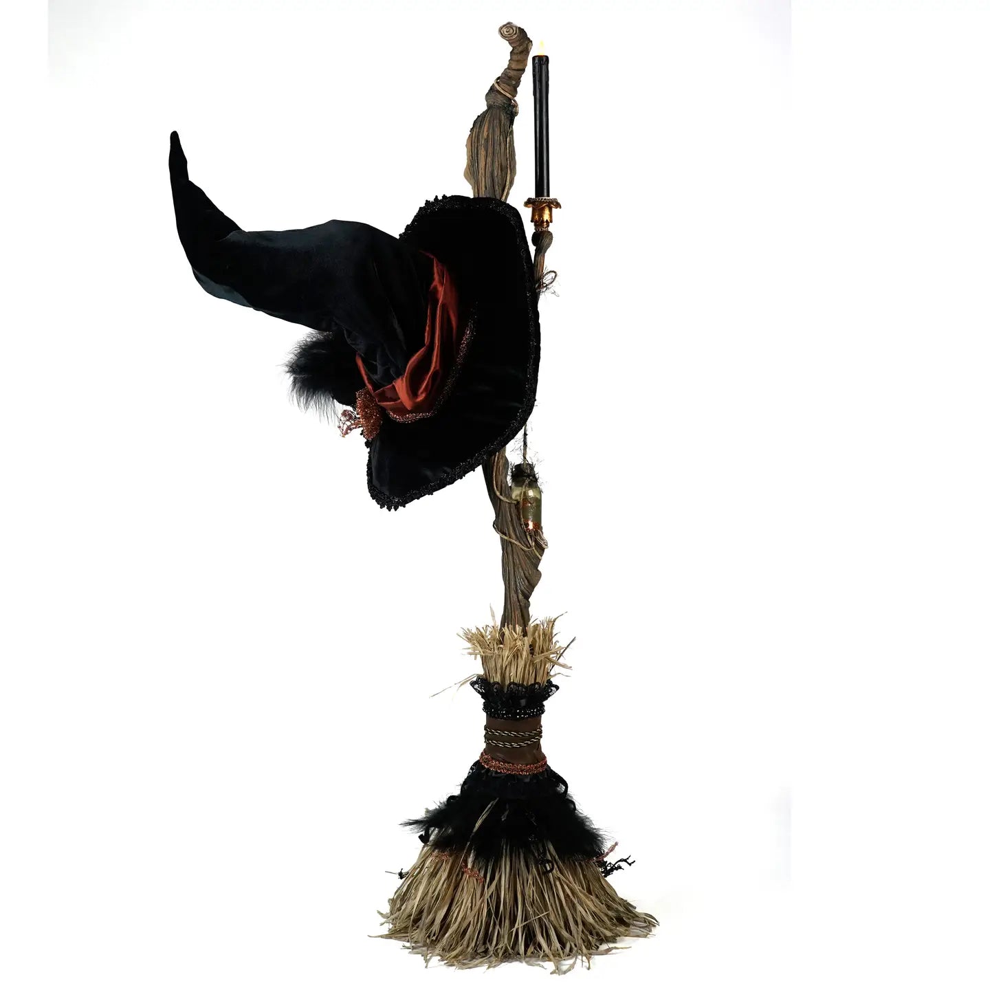 Bramble Broom with Witch Hat by Katherines Collection