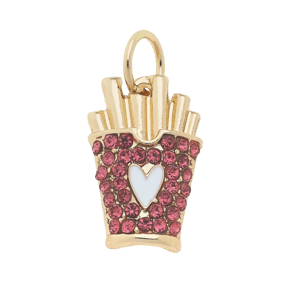 Pave French Fries Charm in Pink