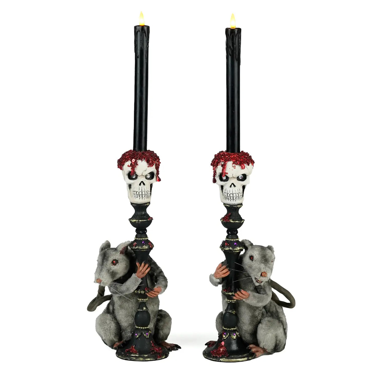 Rat Candlestick Holders Set of 2