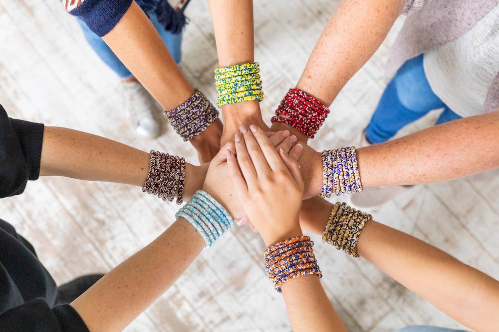Roll-On® Bracelet Red, White, and Blue Speckled