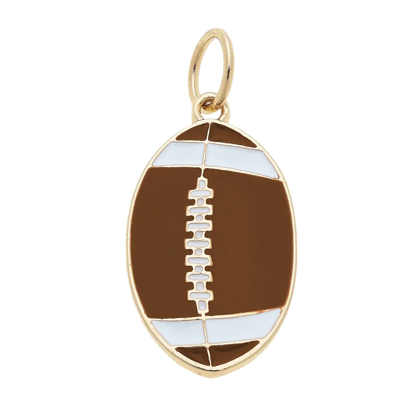 Football Enamel Charm in Brown