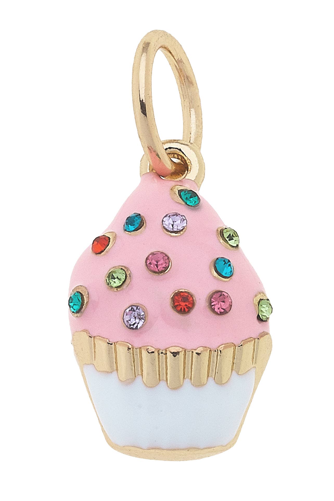 Bejeweled Cupcake Charm in Light Pink