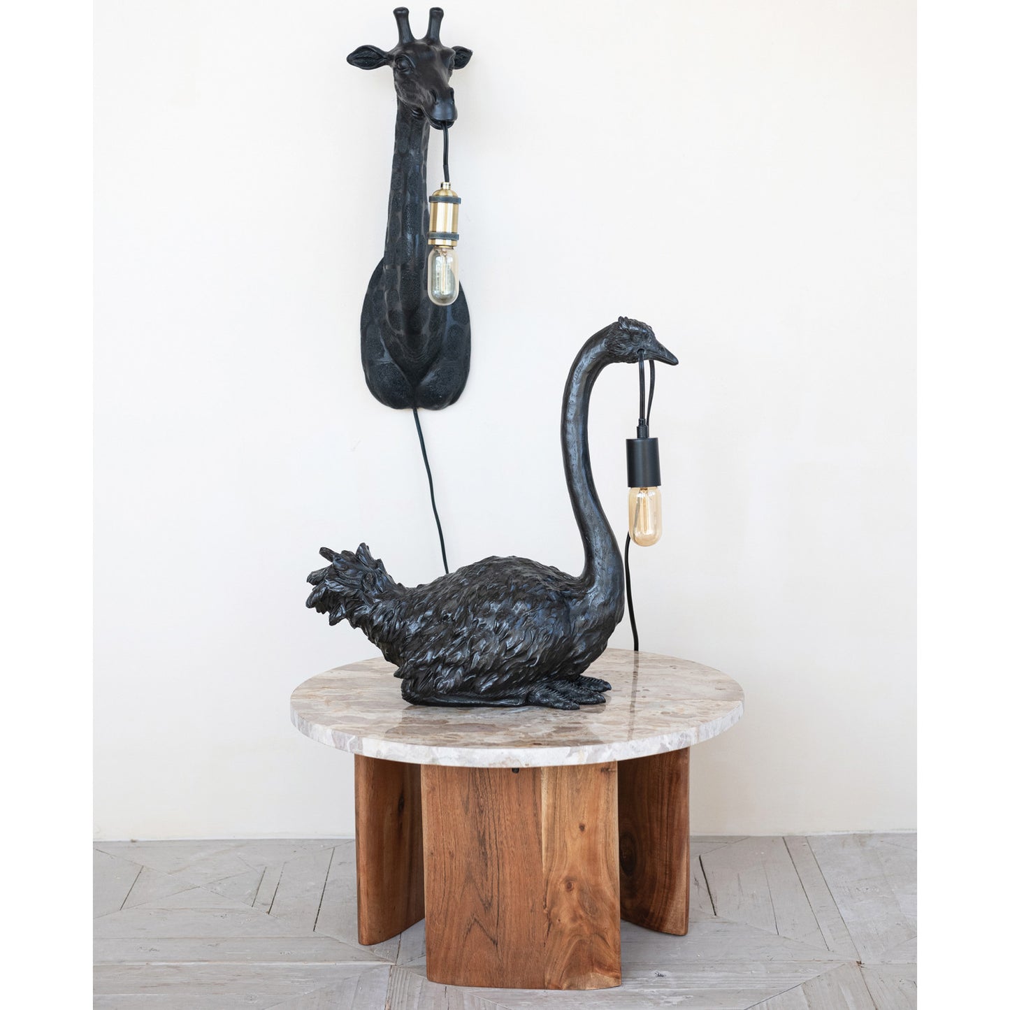 Resin Ostrich Table Lamp with Inline Switch