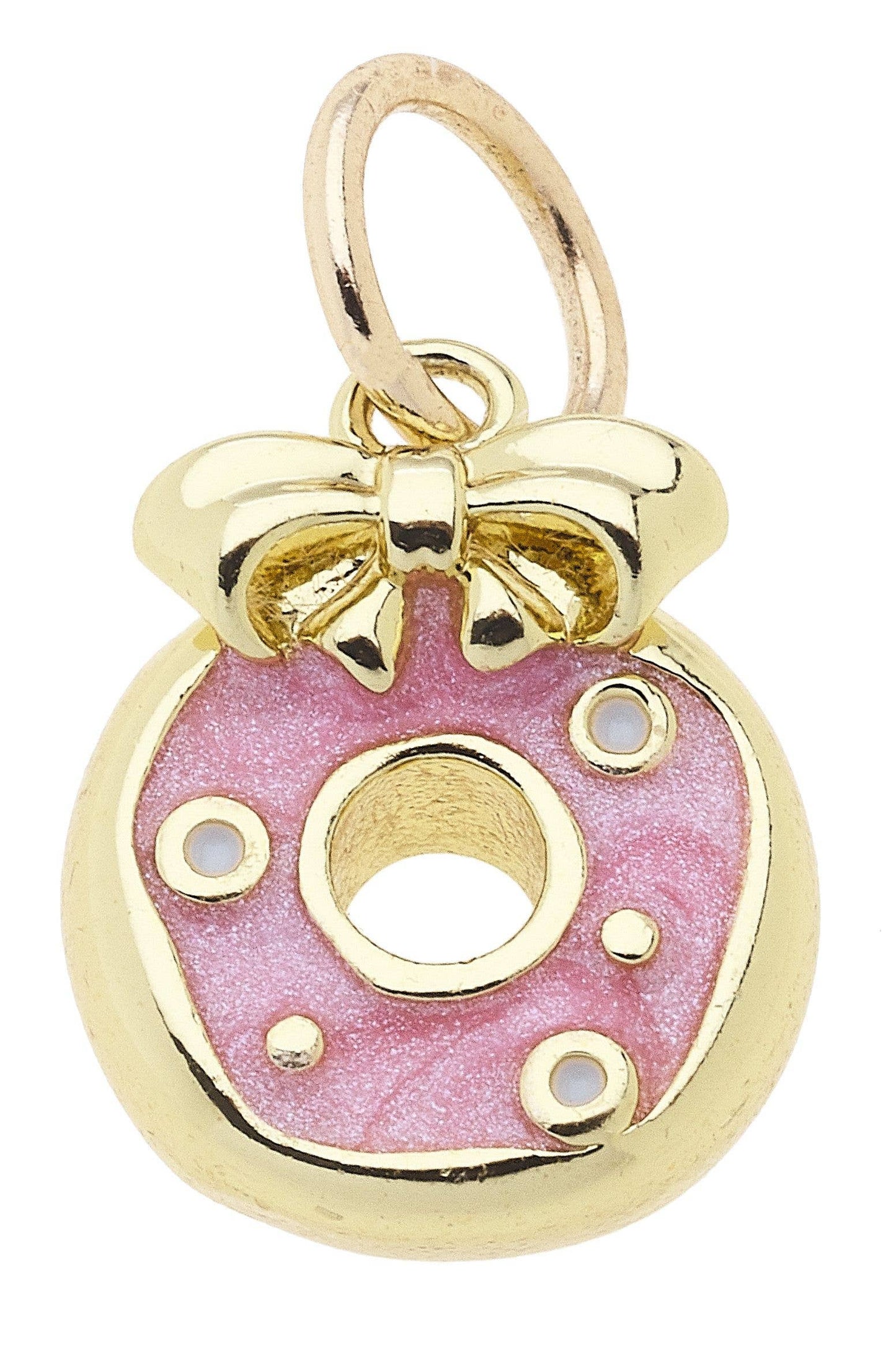 Bow Donut Charm in Light Pink