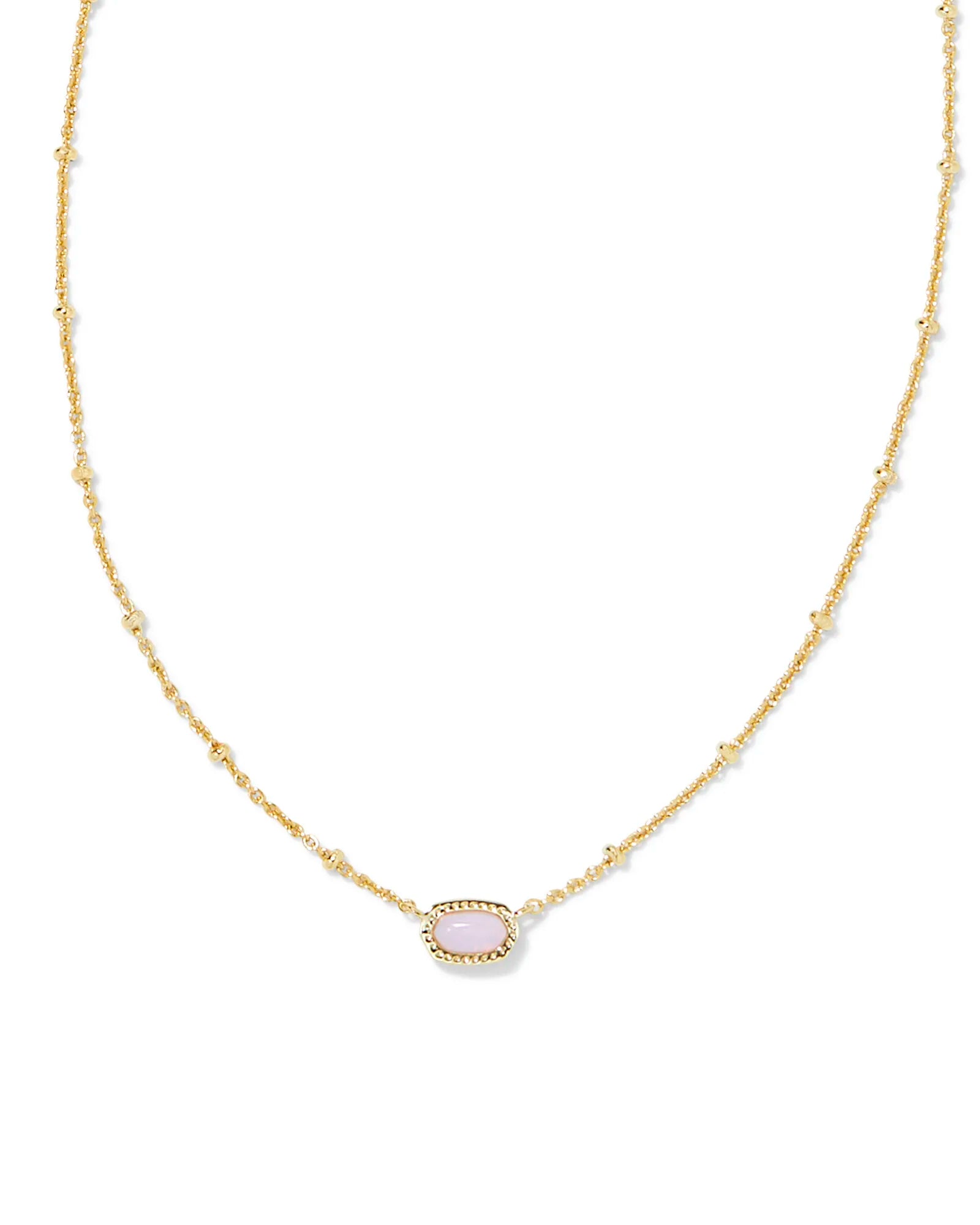 NEW Kendra Scott Elisa Pendant Choker outlet Necklace Rose Quartz Light Pink Gold Tone